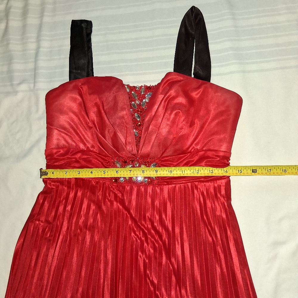 My Michelle Women Size L Red Maxi Dress with Black Straps - Picture 12 of 16
